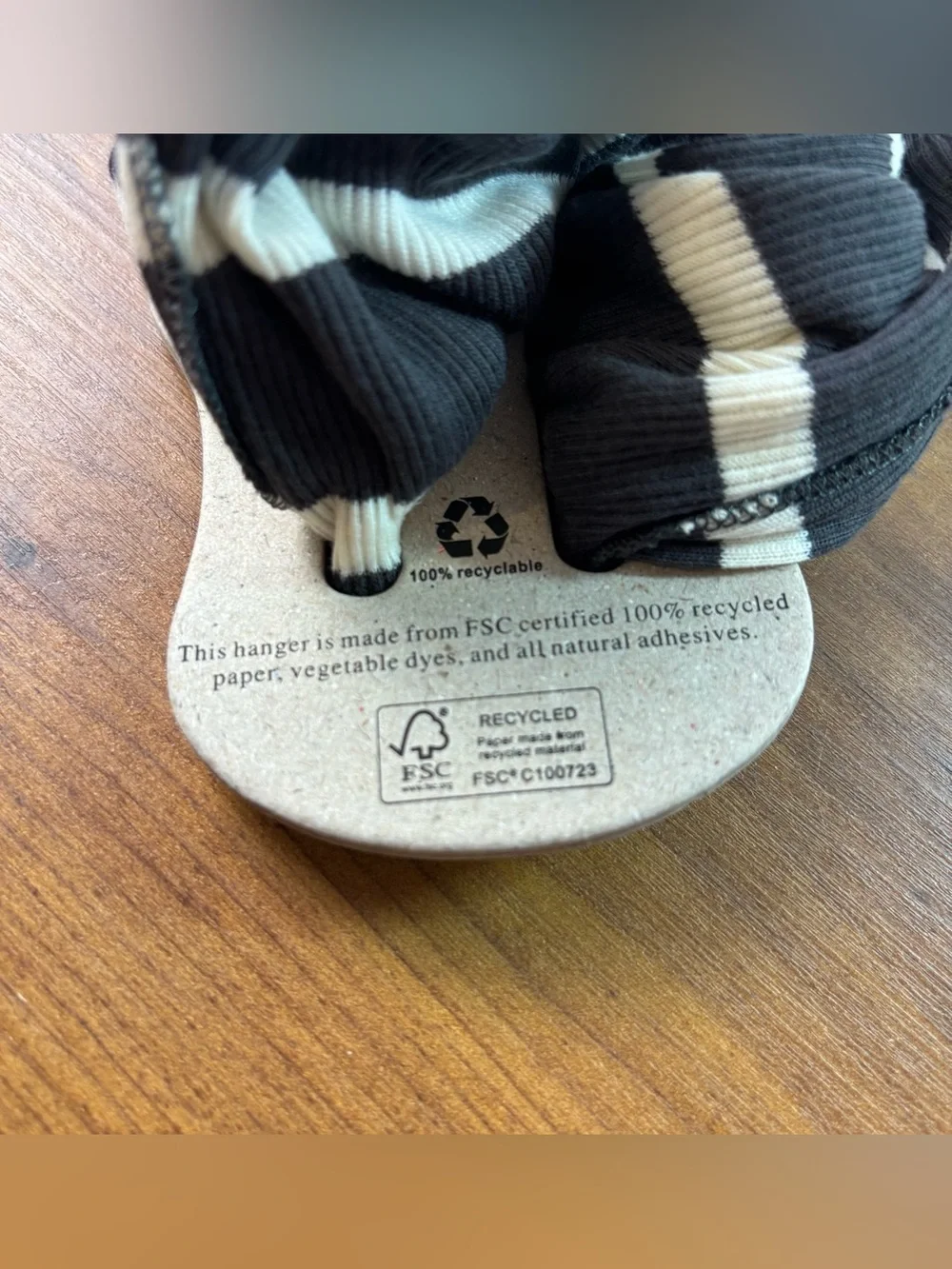 100% Organic Cotton Infinity Scarf, Stripe Quarry Grey NEW